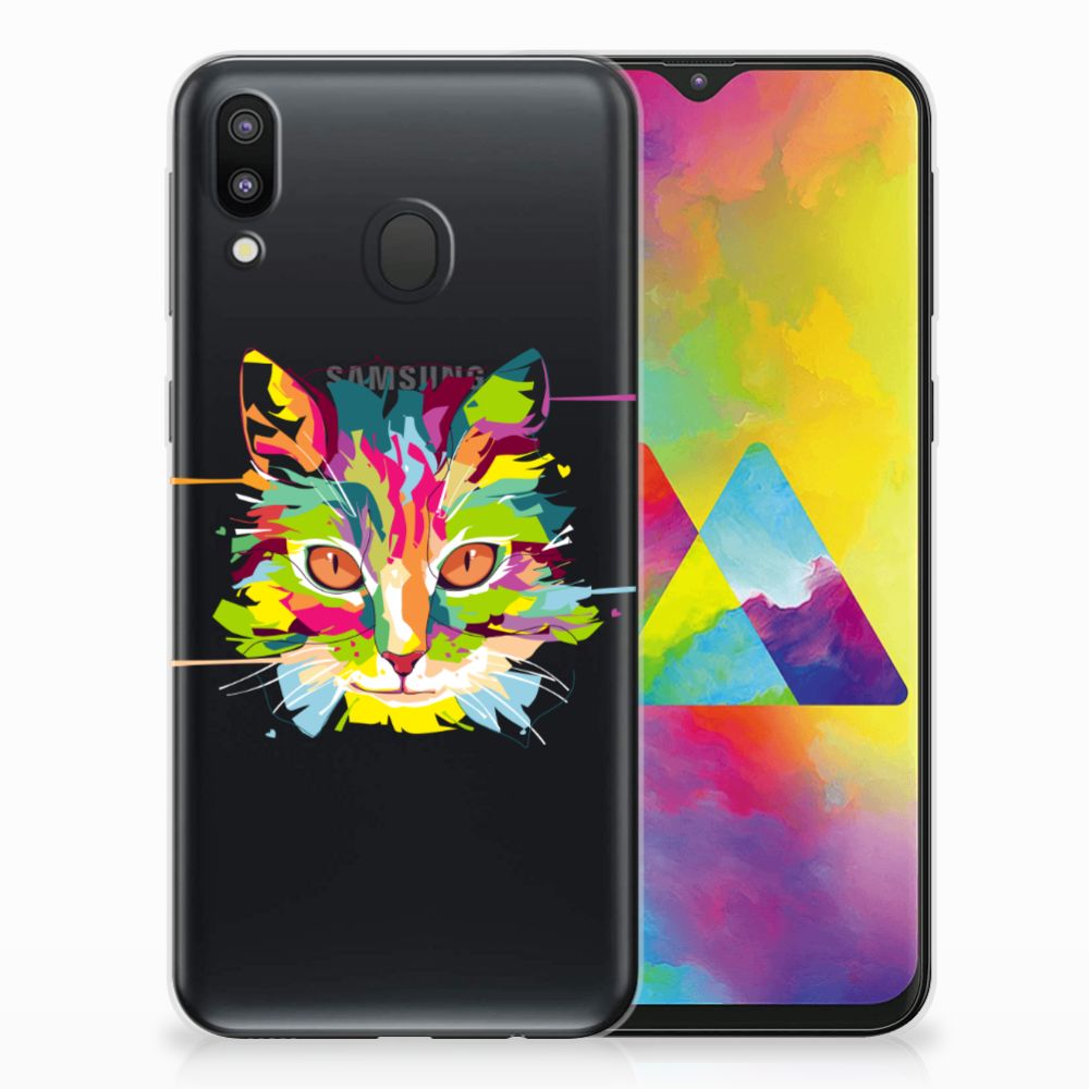Samsung Galaxy M20 (Power) Telefoonhoesje met Naam Cat Color