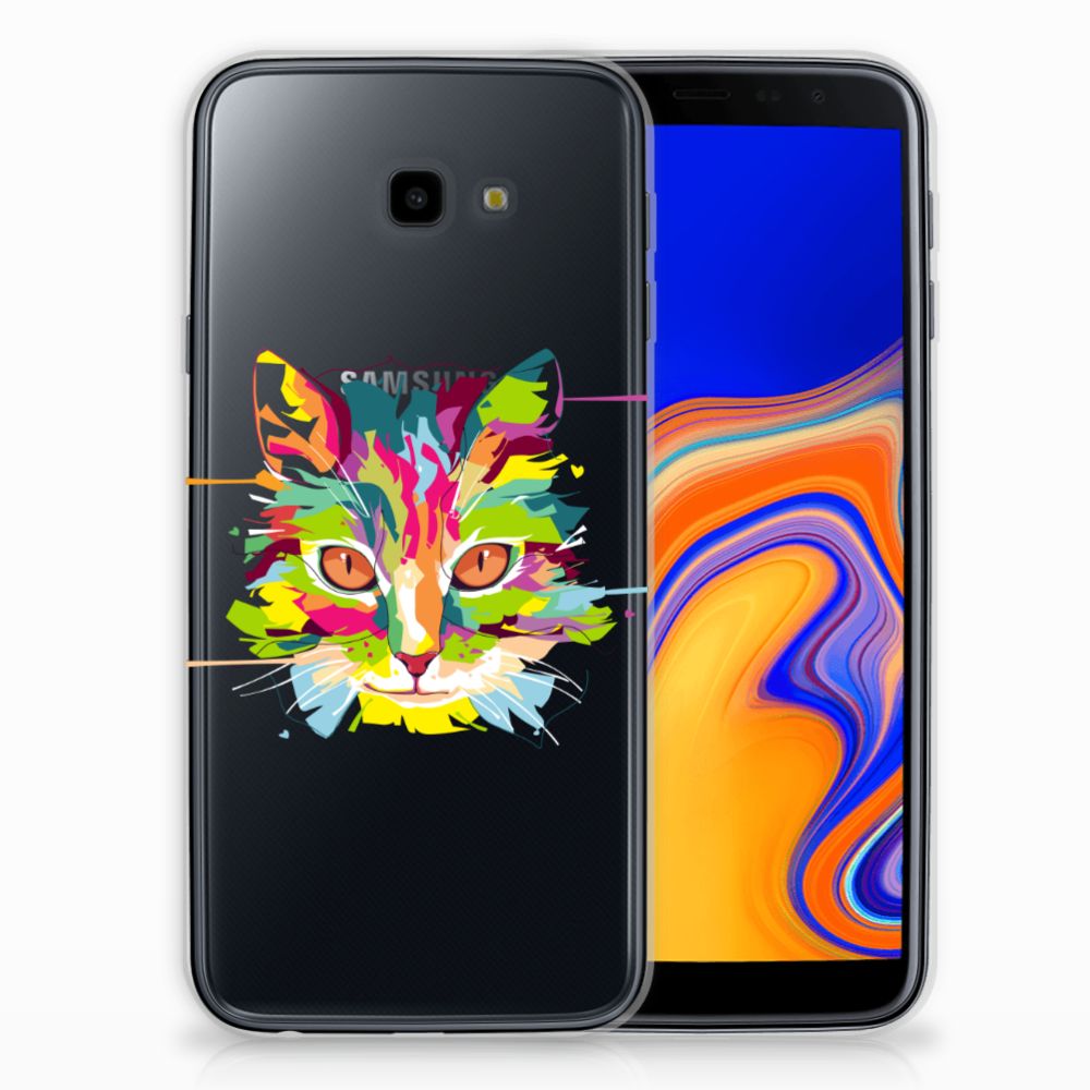 Samsung Galaxy J4 Plus (2018) Telefoonhoesje met Naam Cat Color