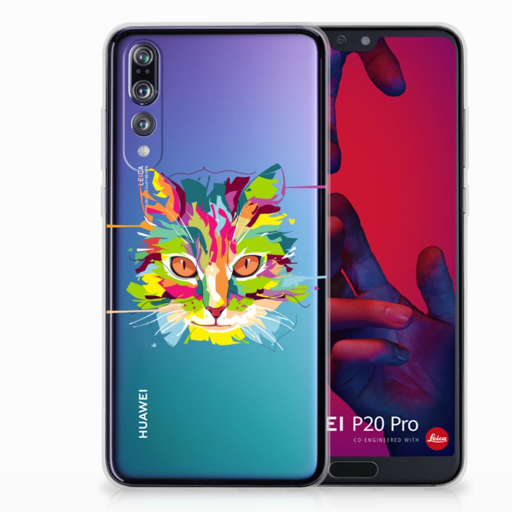 Huawei P20 Pro Telefoonhoesje met Naam Cat Color