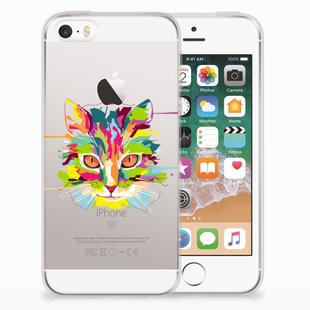 Apple iPhone SE | 5S Telefoonhoesje met Naam Cat Color