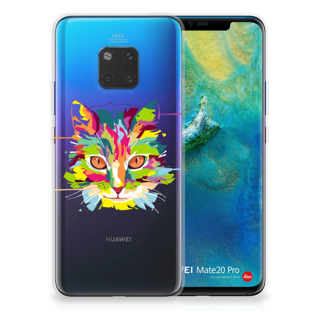 Huawei Mate 20 Pro Telefoonhoesje met Naam Cat Color