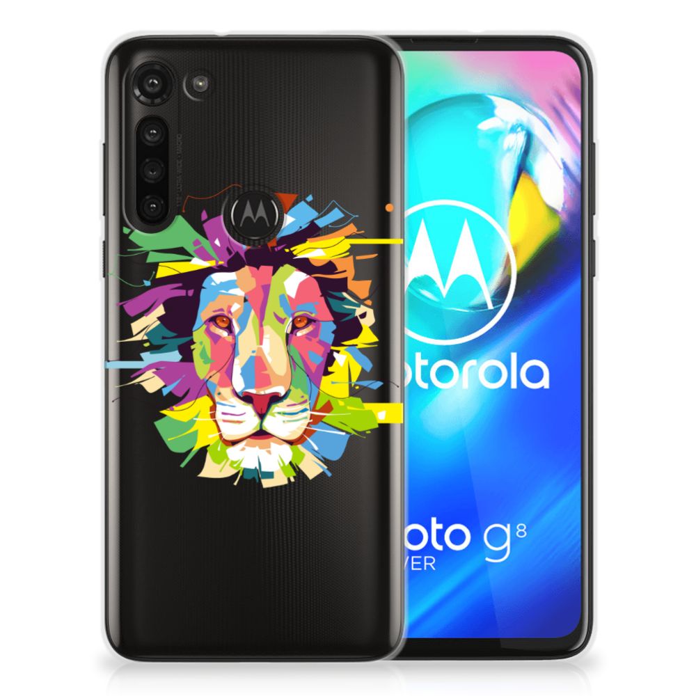 Motorola Moto G8 Power Telefoonhoesje met Naam Lion Color