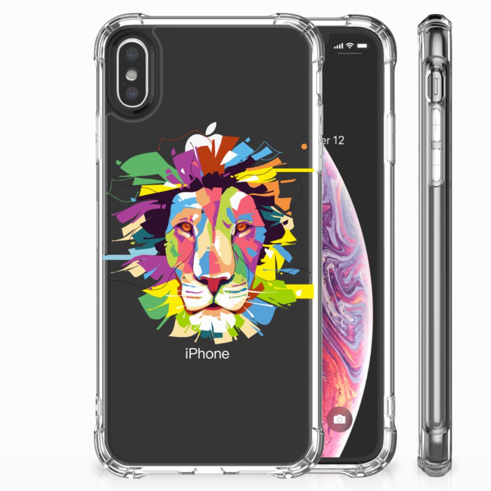 Apple iPhone Xs Max Stevig Bumper Hoesje Lion Color