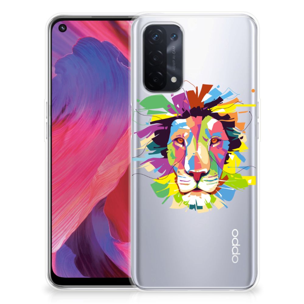 OPPO A74 5G | A54 5G Telefoonhoesje met Naam Lion Color