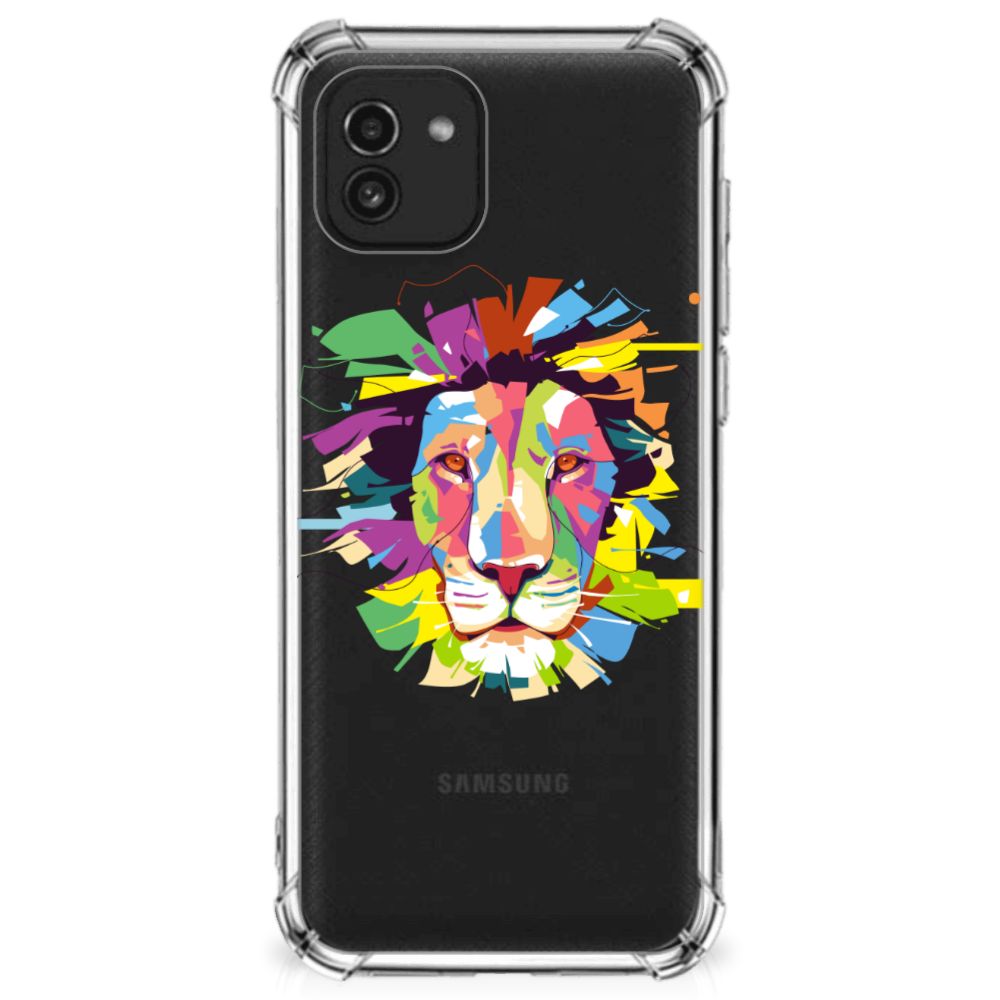 Samsung Galaxy A03 Stevig Bumper Hoesje Lion Color