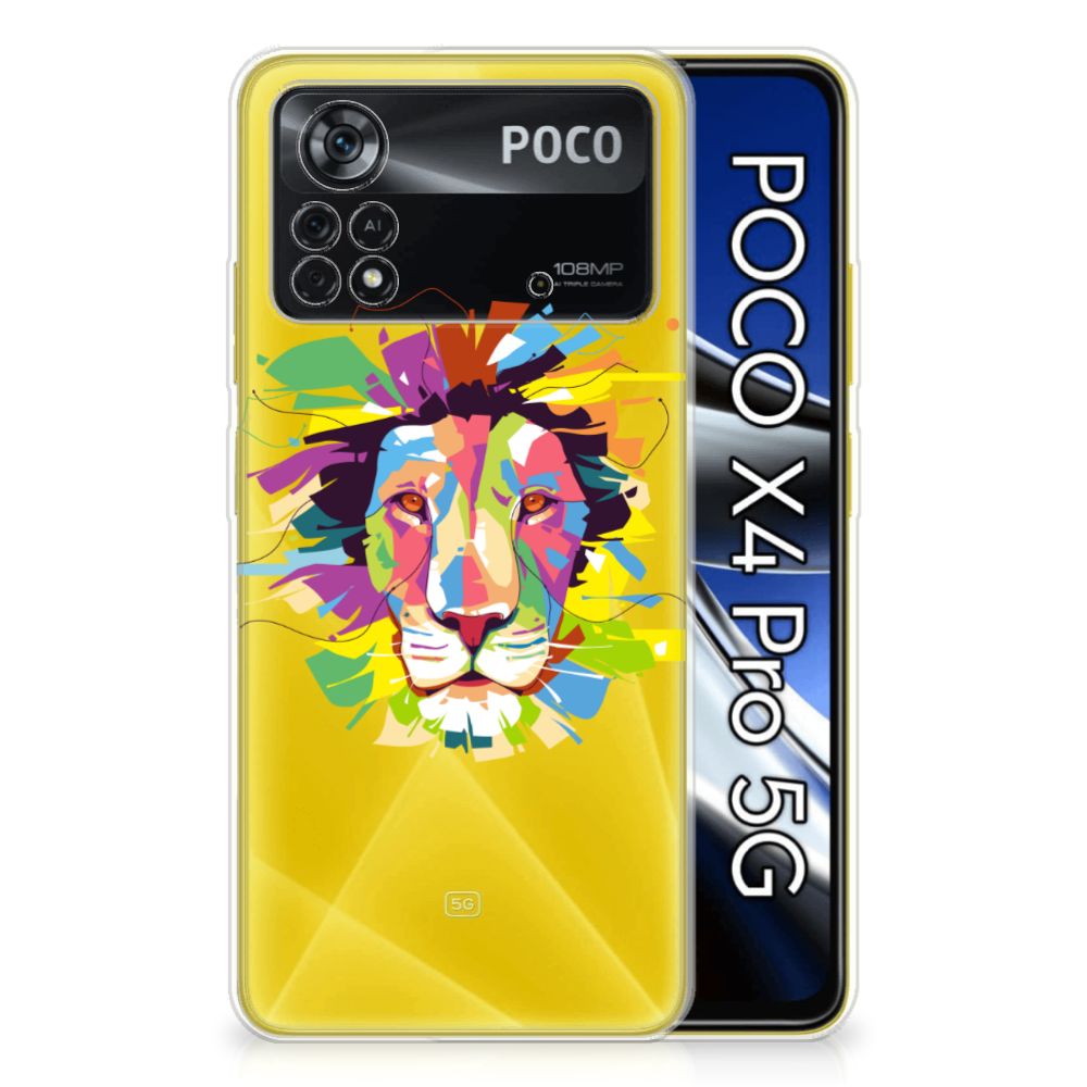 Xiaomi Poco X4 Pro 5G Telefoonhoesje met Naam Lion Color
