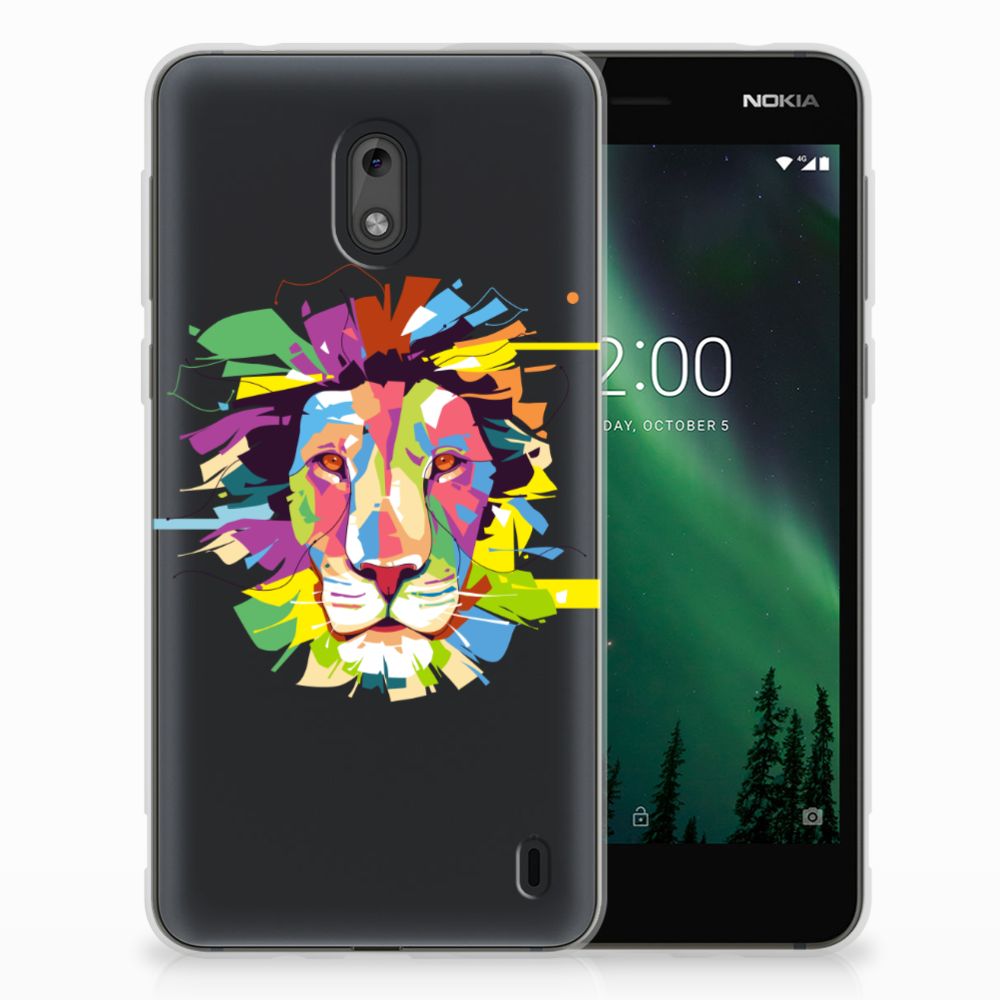 Nokia 2 Telefoonhoesje met Naam Lion Color