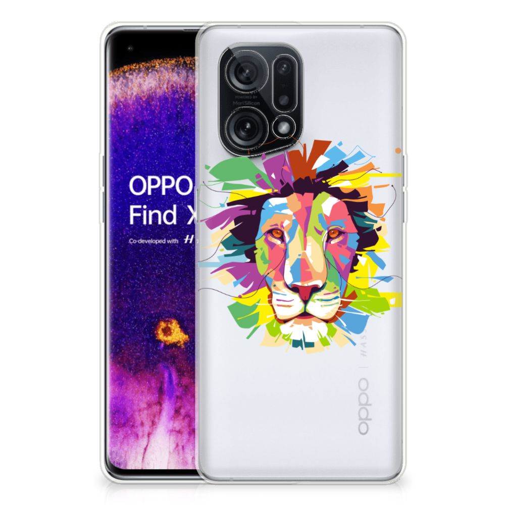 OPPO Find X5 Telefoonhoesje met Naam Lion Color