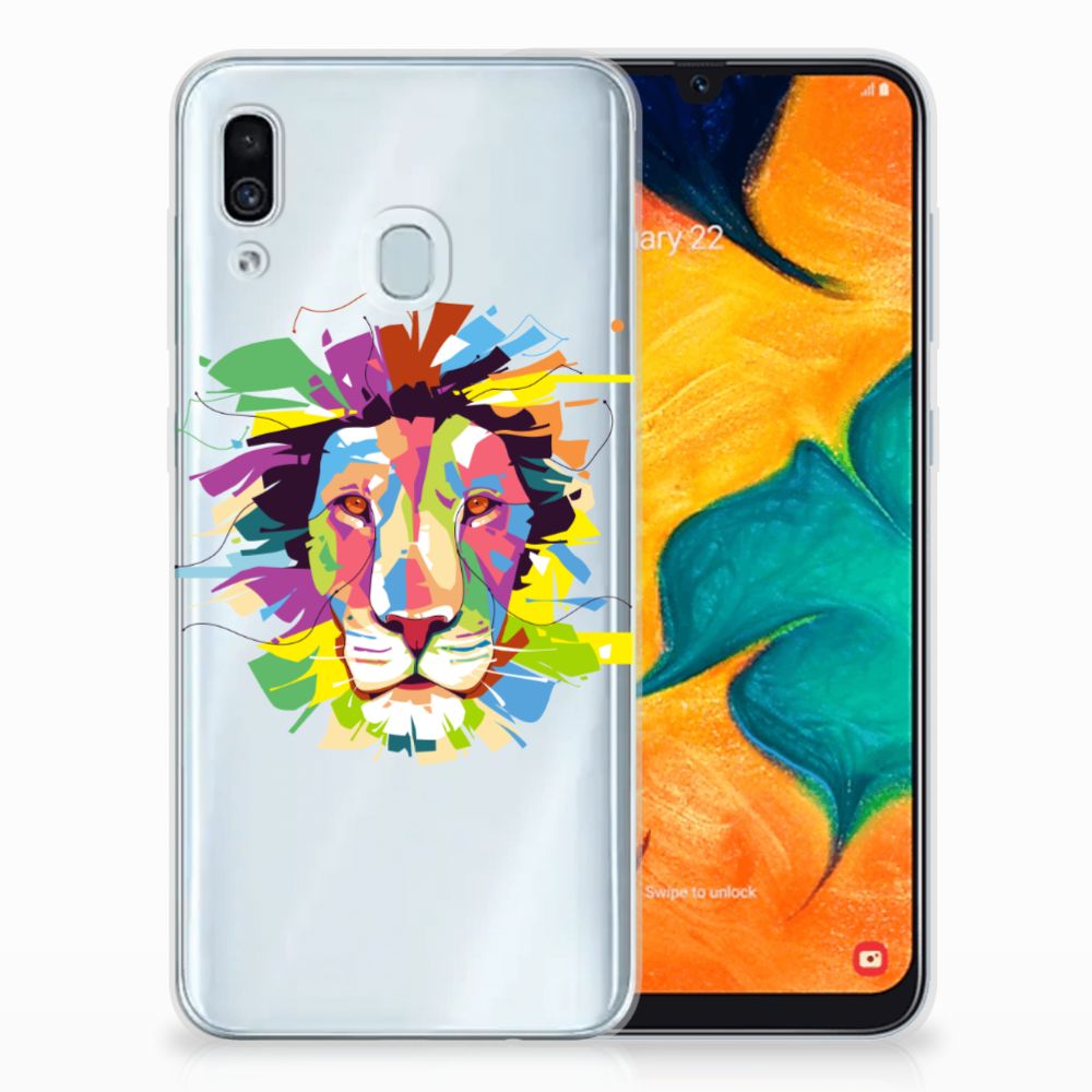 Samsung Galaxy A30 Telefoonhoesje met Naam Lion Color