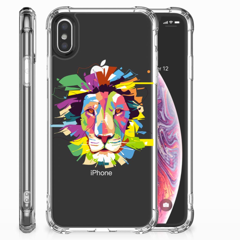 Apple iPhone Xs Max Stevig Bumper Hoesje Lion Color