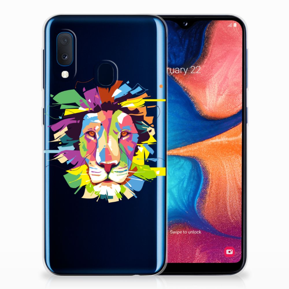 Samsung Galaxy A20e Telefoonhoesje met Naam Lion Color
