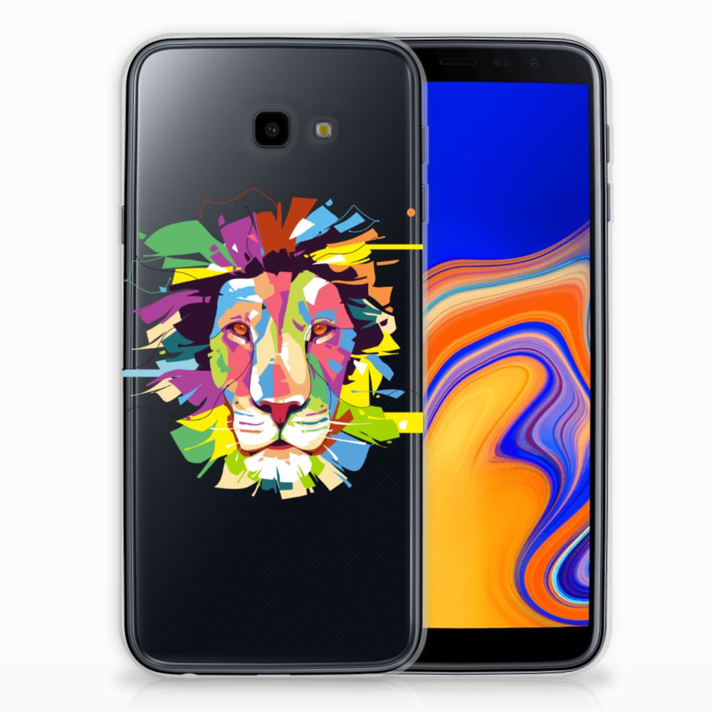 Samsung Galaxy J4 Plus (2018) Telefoonhoesje met Naam Lion Color