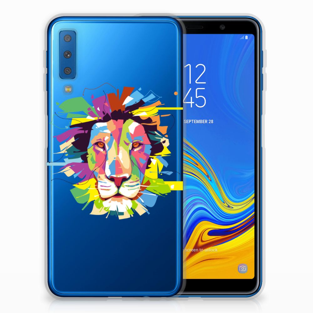 Samsung Galaxy A7 (2018) Telefoonhoesje met Naam Lion Color
