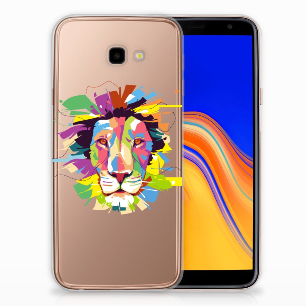 Samsung Galaxy J4 Plus (2018) Telefoonhoesje met Naam Lion Color