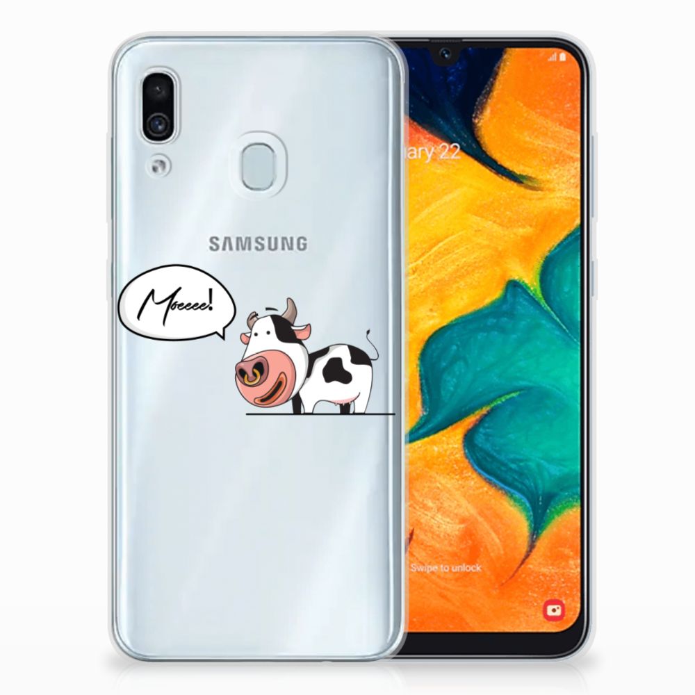 Samsung Galaxy A30 Telefoonhoesje met Naam Cow
