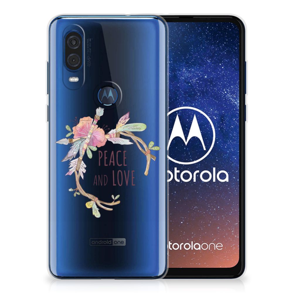 Motorola One Vision Telefoonhoesje met Naam Boho Text
