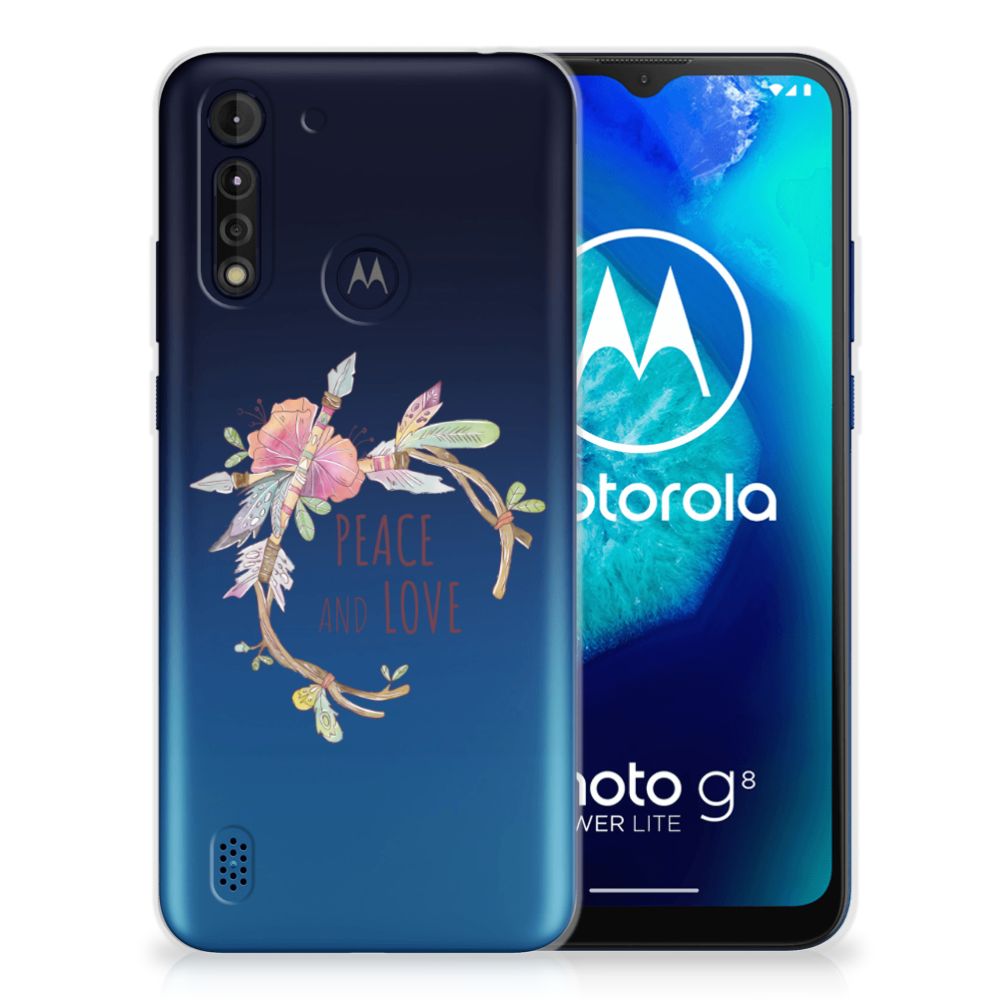 Motorola Moto G8 Power Lite Telefoonhoesje met Naam Boho Text
