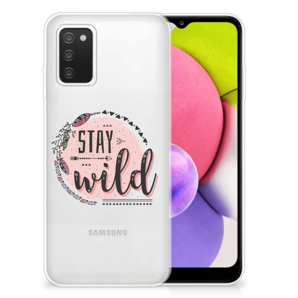 Samsung Galaxy A03S Telefoonhoesje met Naam Boho Stay Wild