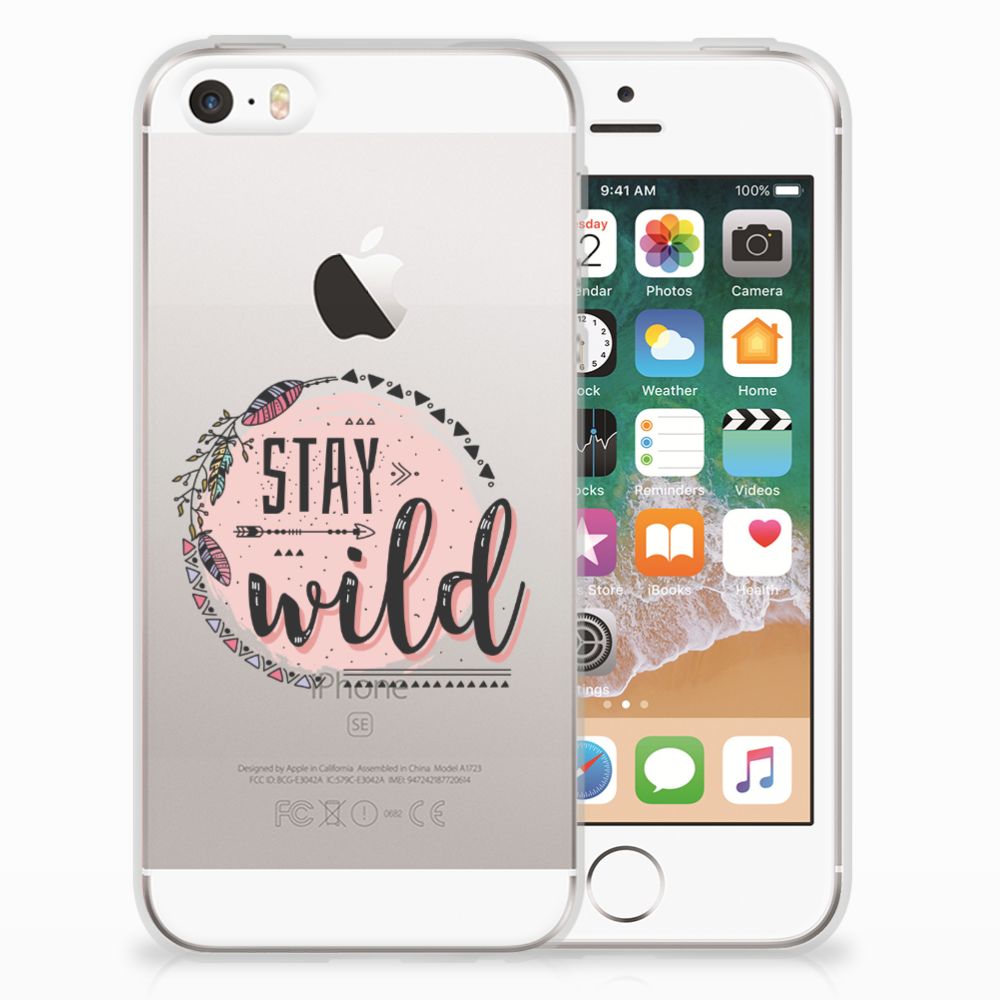 Apple iPhone SE | 5S Telefoonhoesje met Naam Boho Stay Wild
