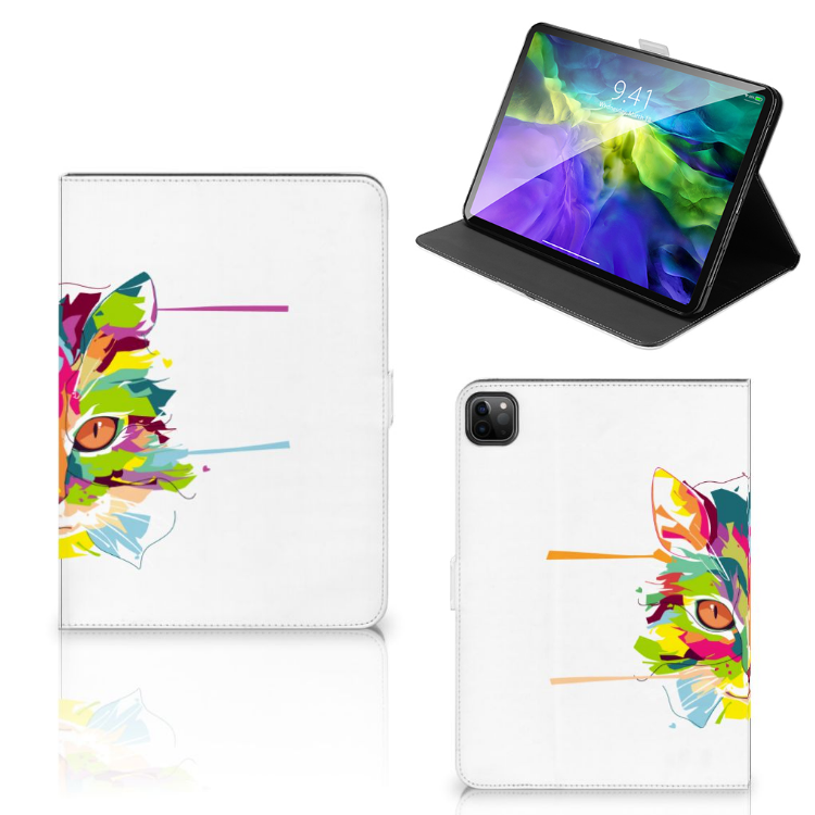 iPad Pro 2020 Hippe Tablet Hoes Cat Color