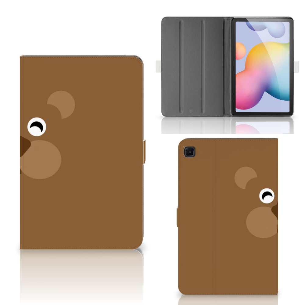 Samsung Galaxy Tab S6 Lite | S6 Lite (2022) Hippe Tablet Hoes Bear Brown