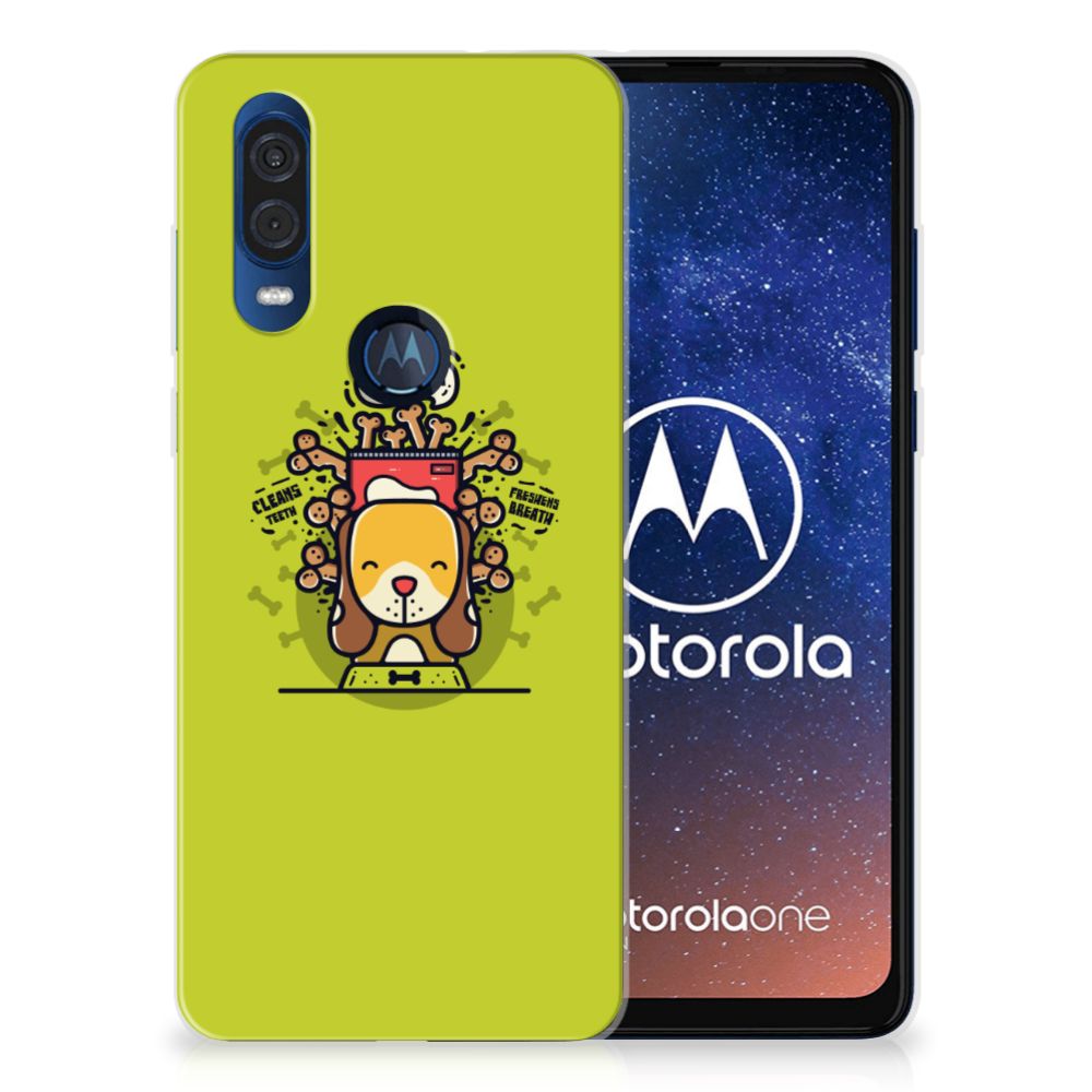 Motorola One Vision Telefoonhoesje met Naam Doggy Biscuit