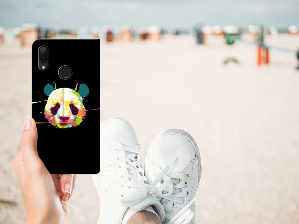 Huawei Y7 hoesje Y7 Pro (2019) Magnet Case Panda Color