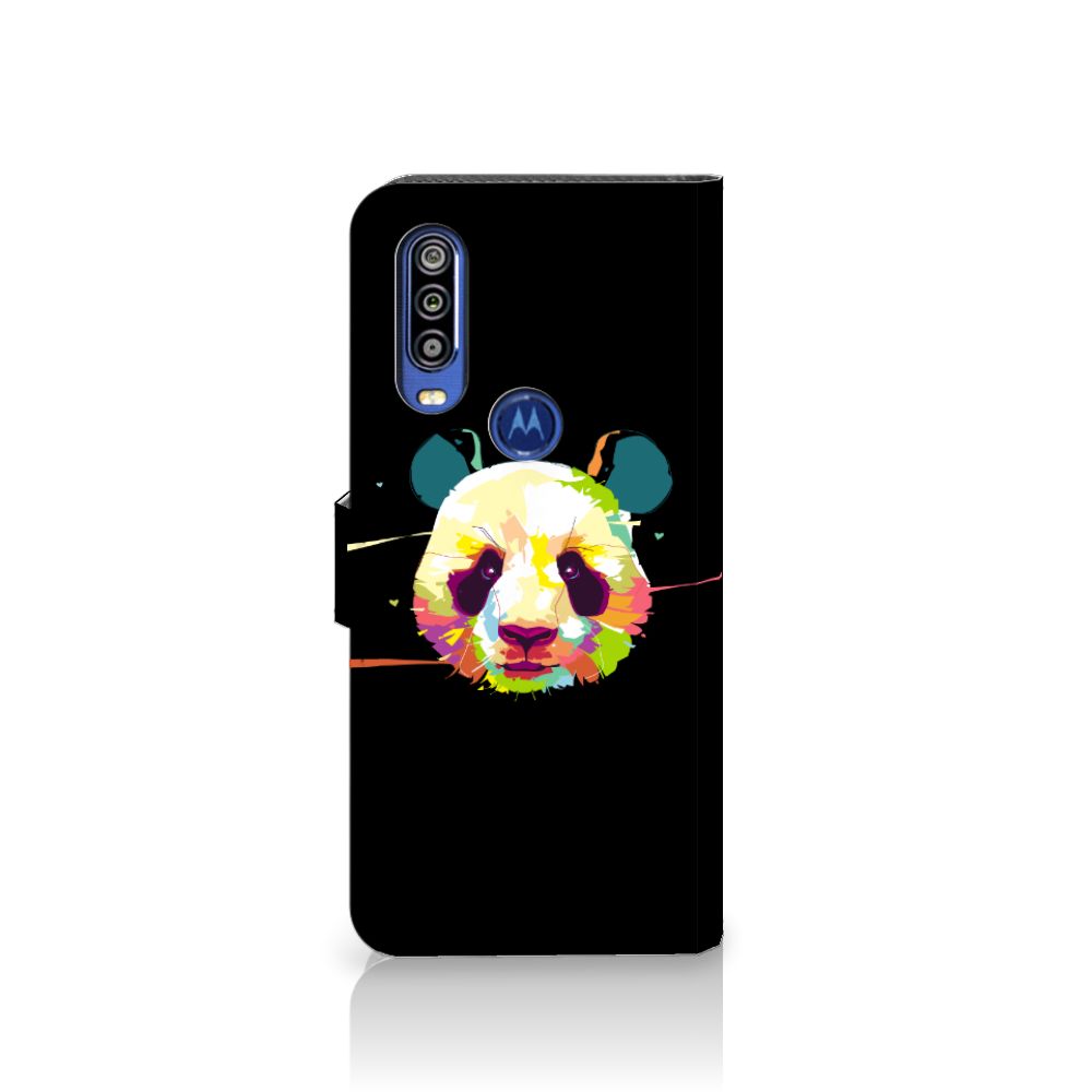 Motorola One Action Leuk Hoesje Panda Color
