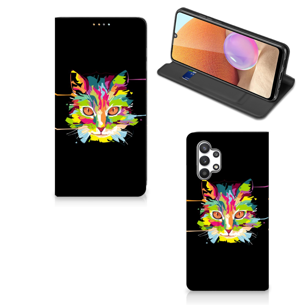 Samsung Galaxy A32 4G | A32 5G Enterprise Editie Magnet Case Cat Color