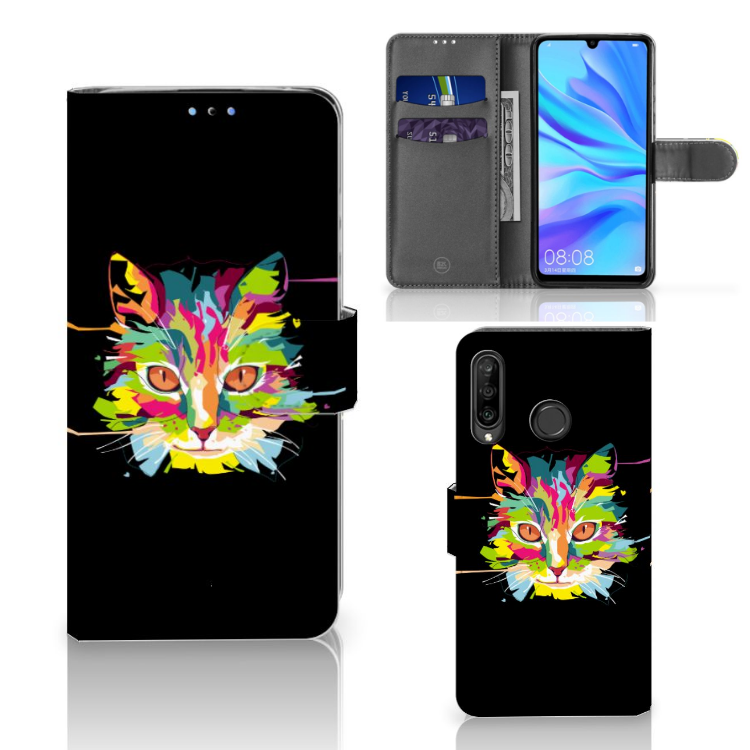 Huawei P30 Lite (2020) Leuk Hoesje Cat Color