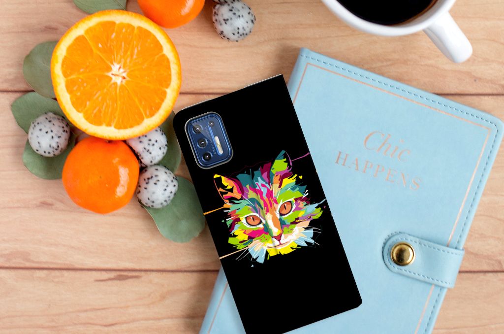 Motorola Moto G9 Plus Magnet Case Cat Color