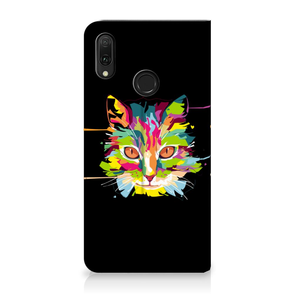 Huawei Y7 hoesje Y7 Pro (2019) Magnet Case Cat Color