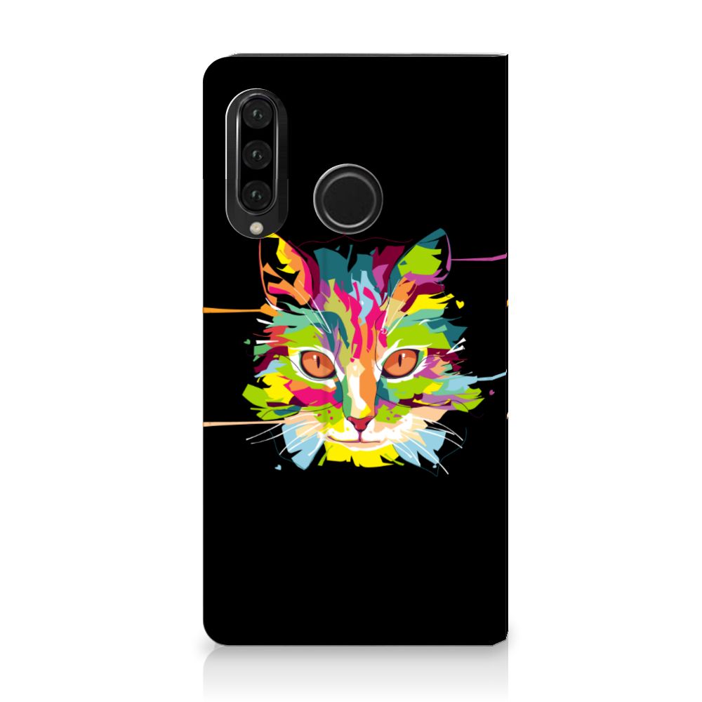Huawei P30 Lite New Edition Magnet Case Cat Color