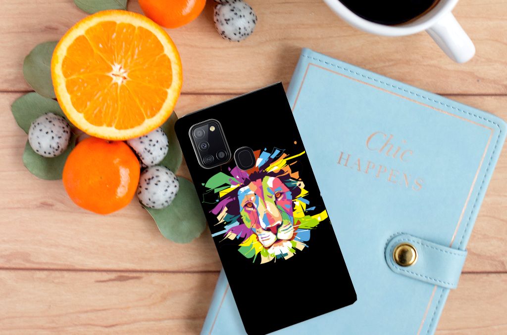 Samsung Galaxy A21s Magnet Case Lion Color
