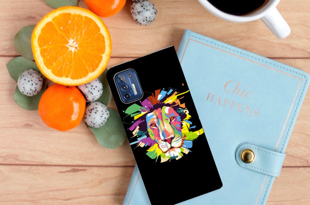 Motorola Moto G9 Plus Magnet Case Lion Color