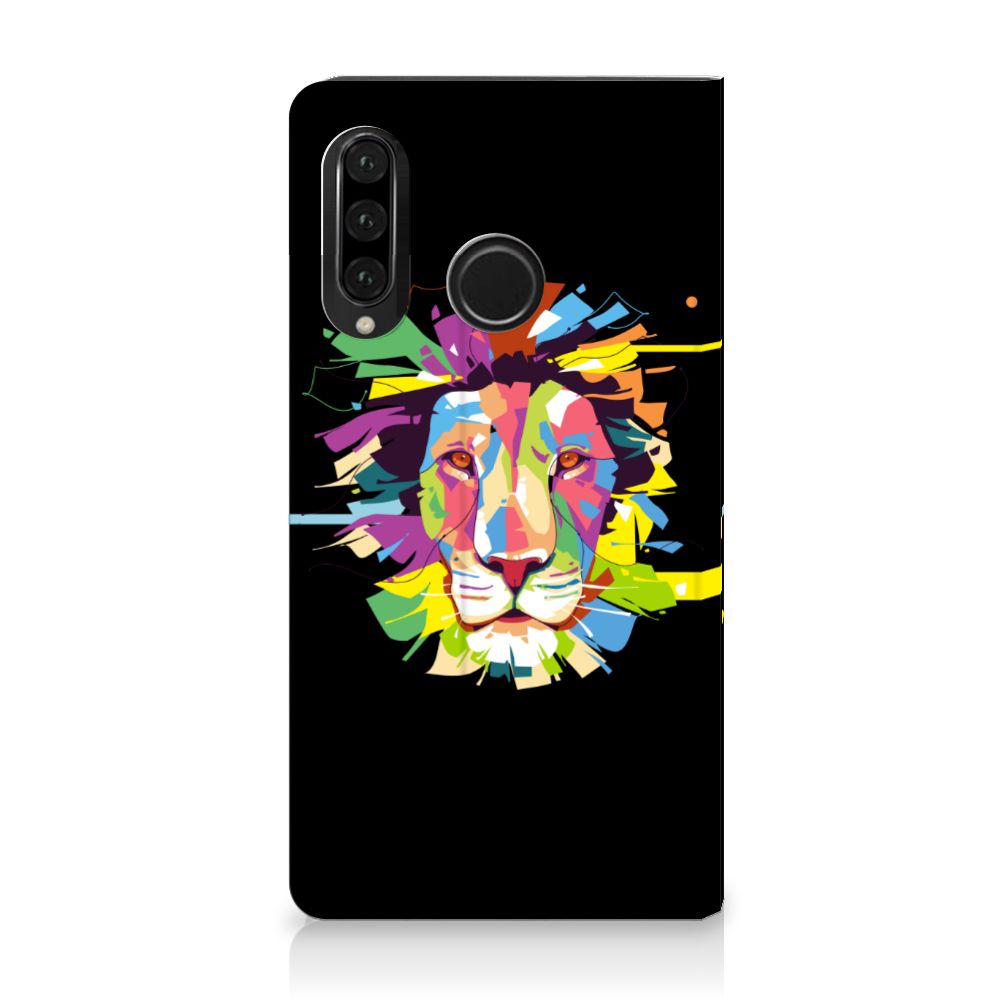 Huawei P30 Lite New Edition Magnet Case Lion Color