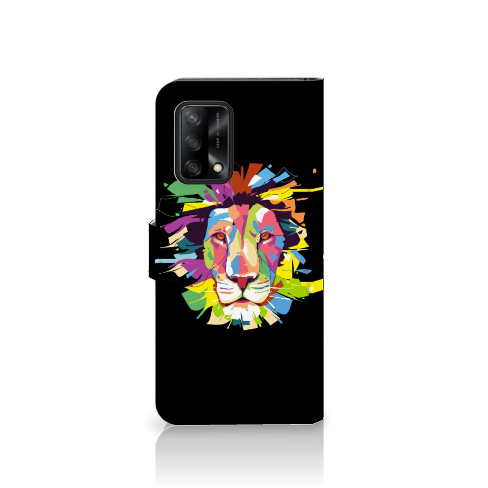 OPPO A74 4G Leuk Hoesje Lion Color