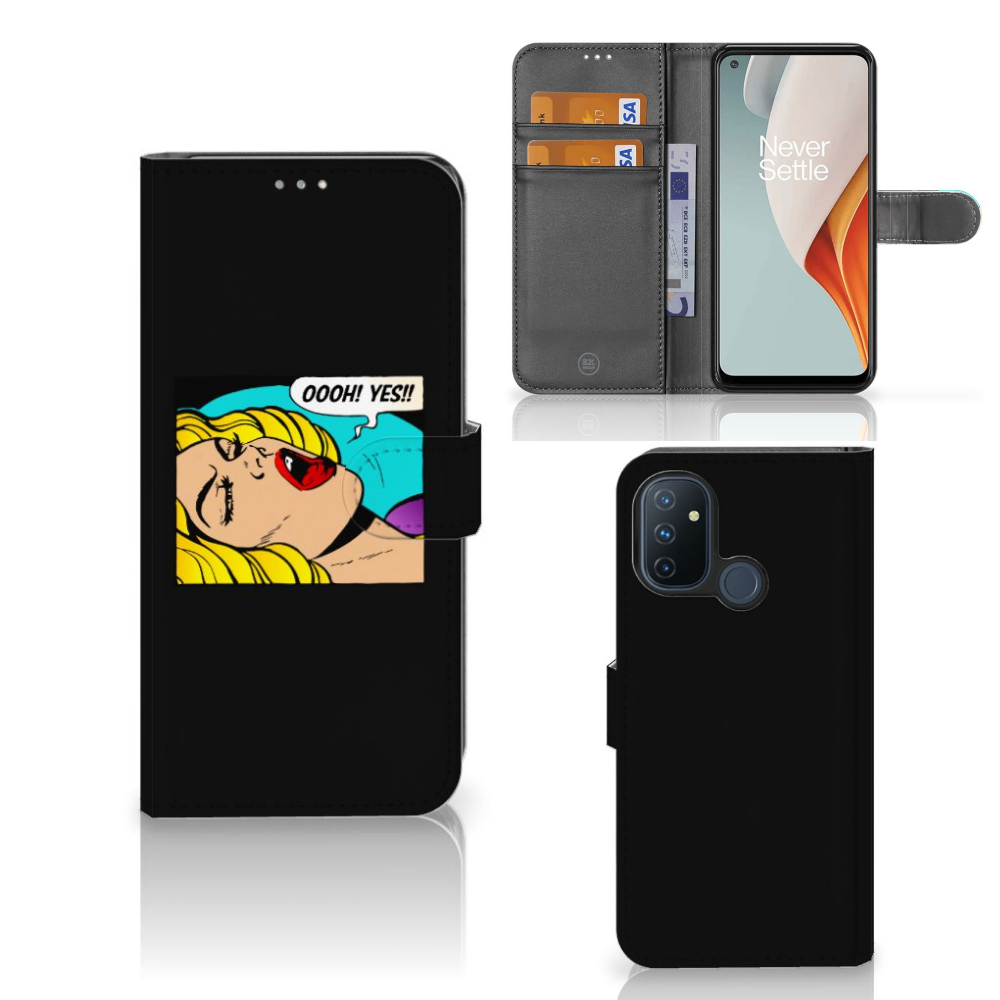 OnePlus Nord N100 Wallet Case met Pasjes Popart Oh Yes