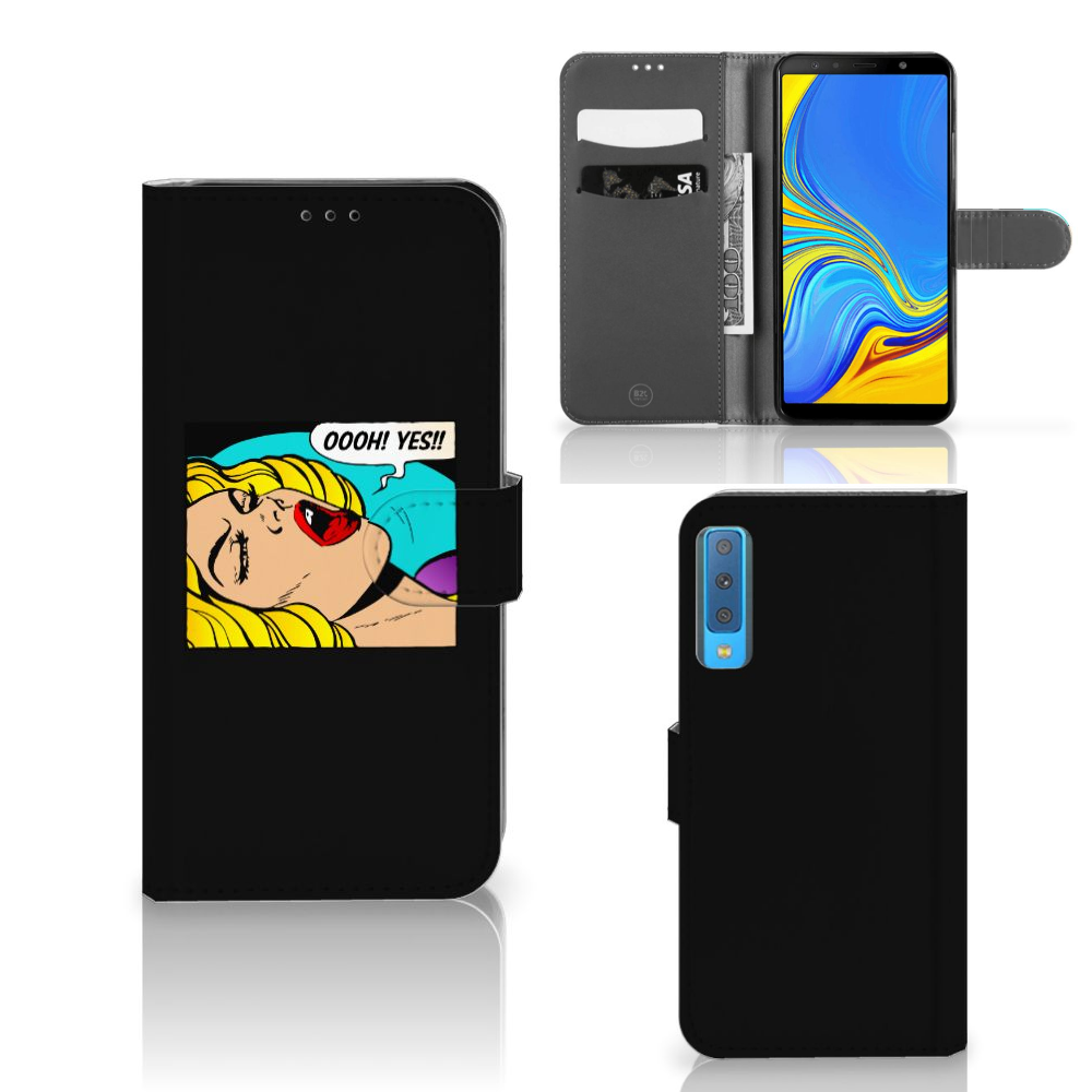 Samsung Galaxy A7 (2018) Wallet Case met Pasjes Popart Oh Yes