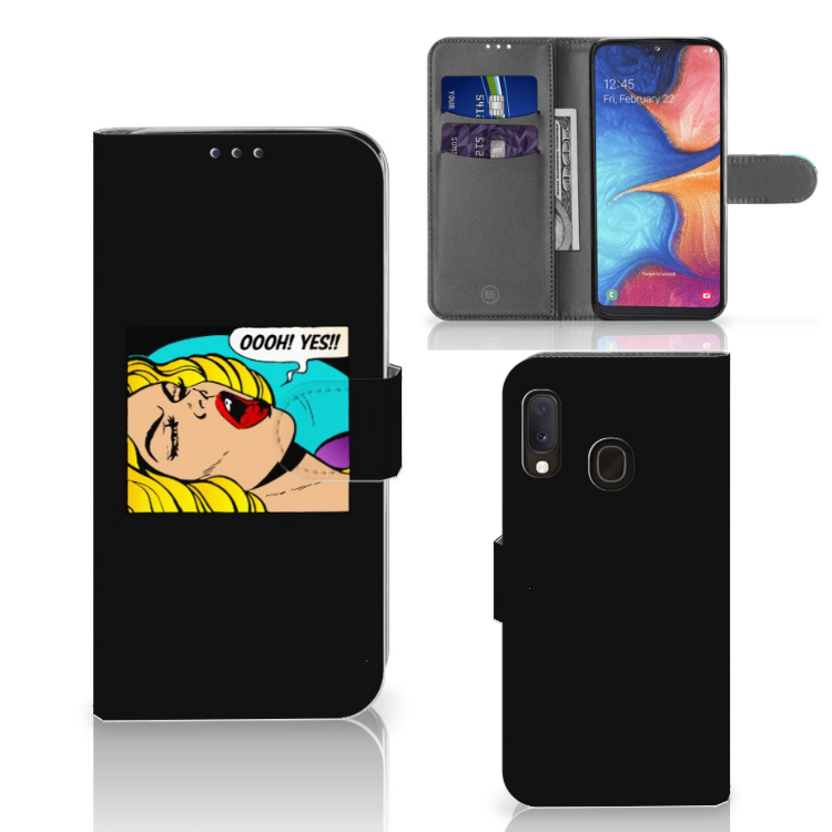 Samsung Galaxy A20e Wallet Case met Pasjes Popart Oh Yes