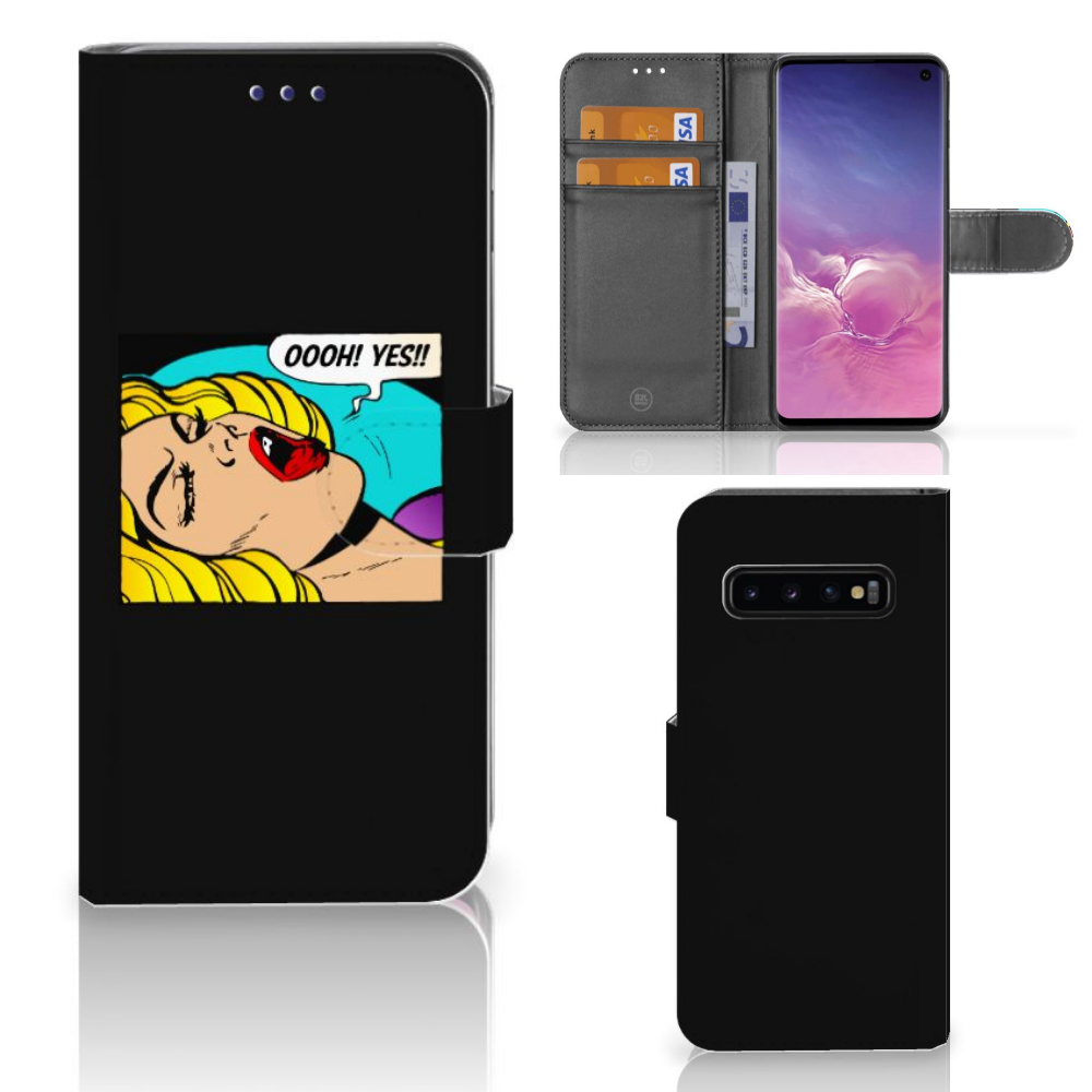 Samsung Galaxy S10 Wallet Case met Pasjes Popart Oh Yes