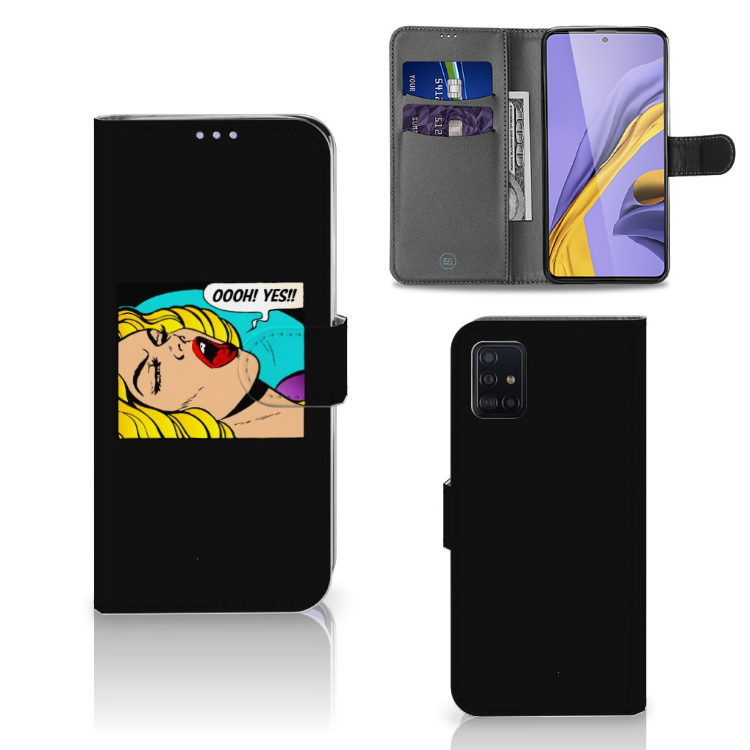Samsung Galaxy A51 Wallet Case met Pasjes Popart Oh Yes
