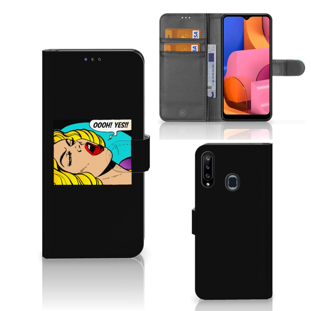 Samsung Galaxy A20s Wallet Case met Pasjes Popart Oh Yes