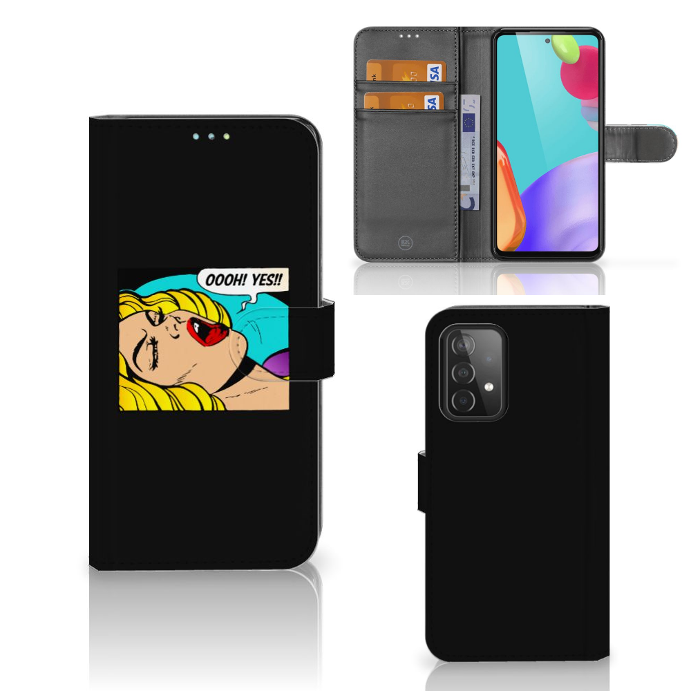 Samsung Galaxy A52 Wallet Case met Pasjes Popart Oh Yes