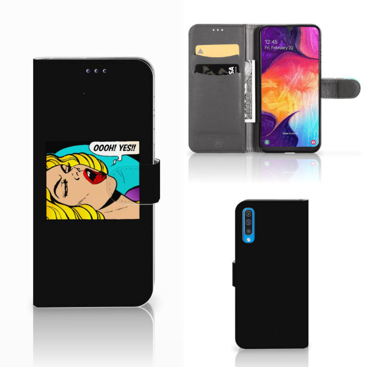 Samsung Galaxy A50 Wallet Case met Pasjes Popart Oh Yes