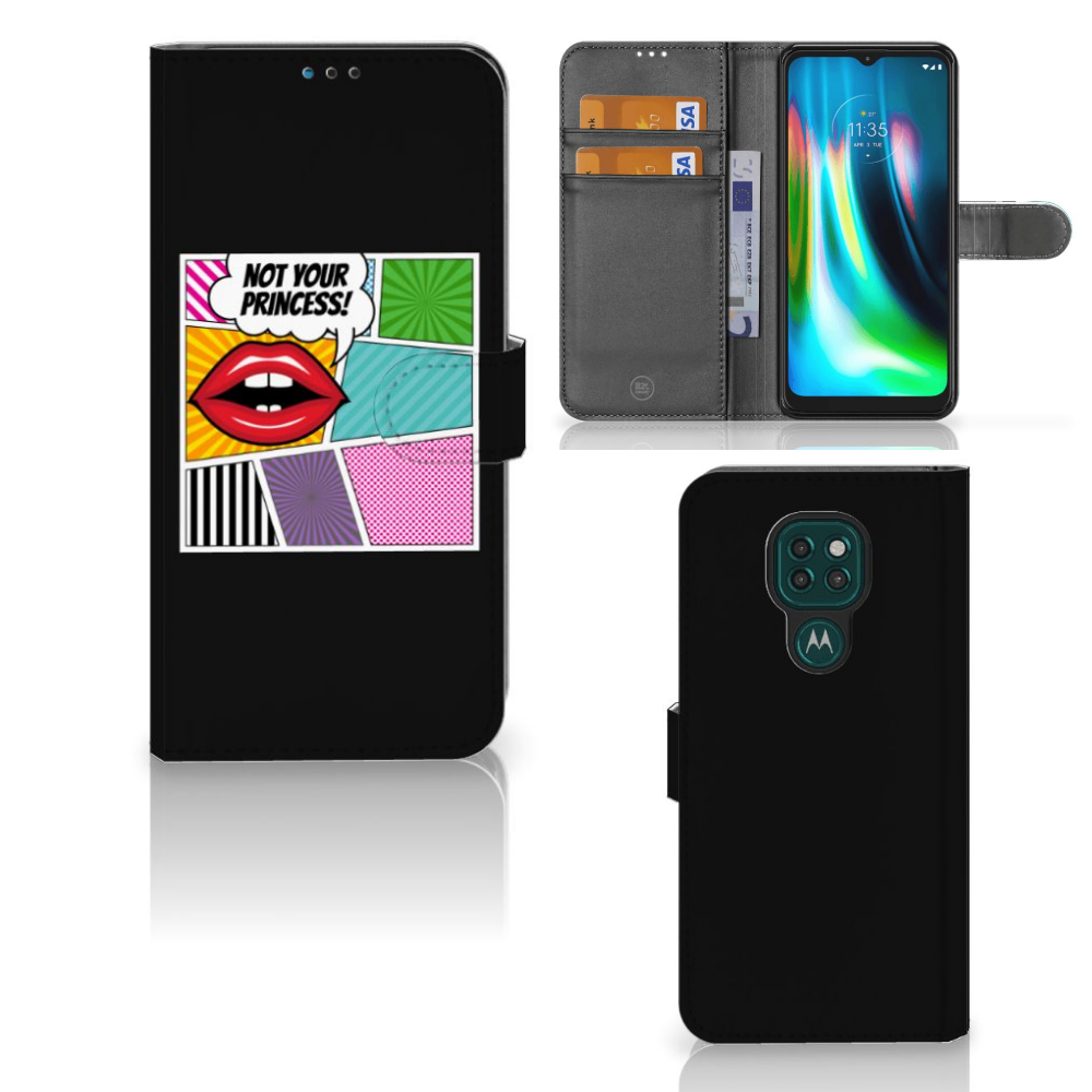 Motorola Moto G9 Play | E7 Plus Wallet Case met Pasjes Popart Princess