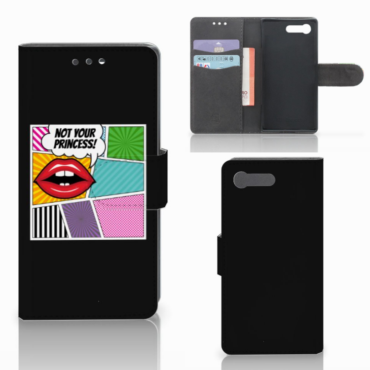 Sony Xperia X Compact Wallet Case met Pasjes Popart Princess