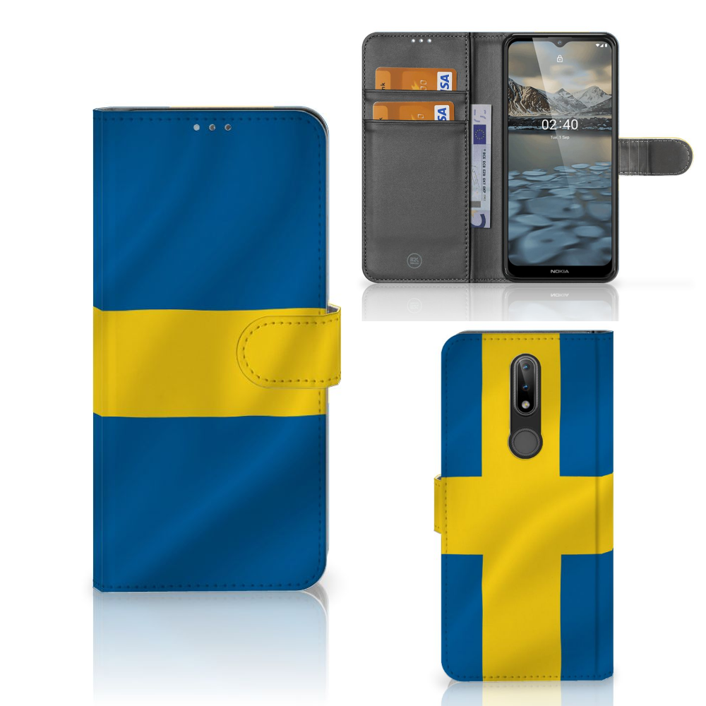 Nokia 2.4 Bookstyle Case Zweden