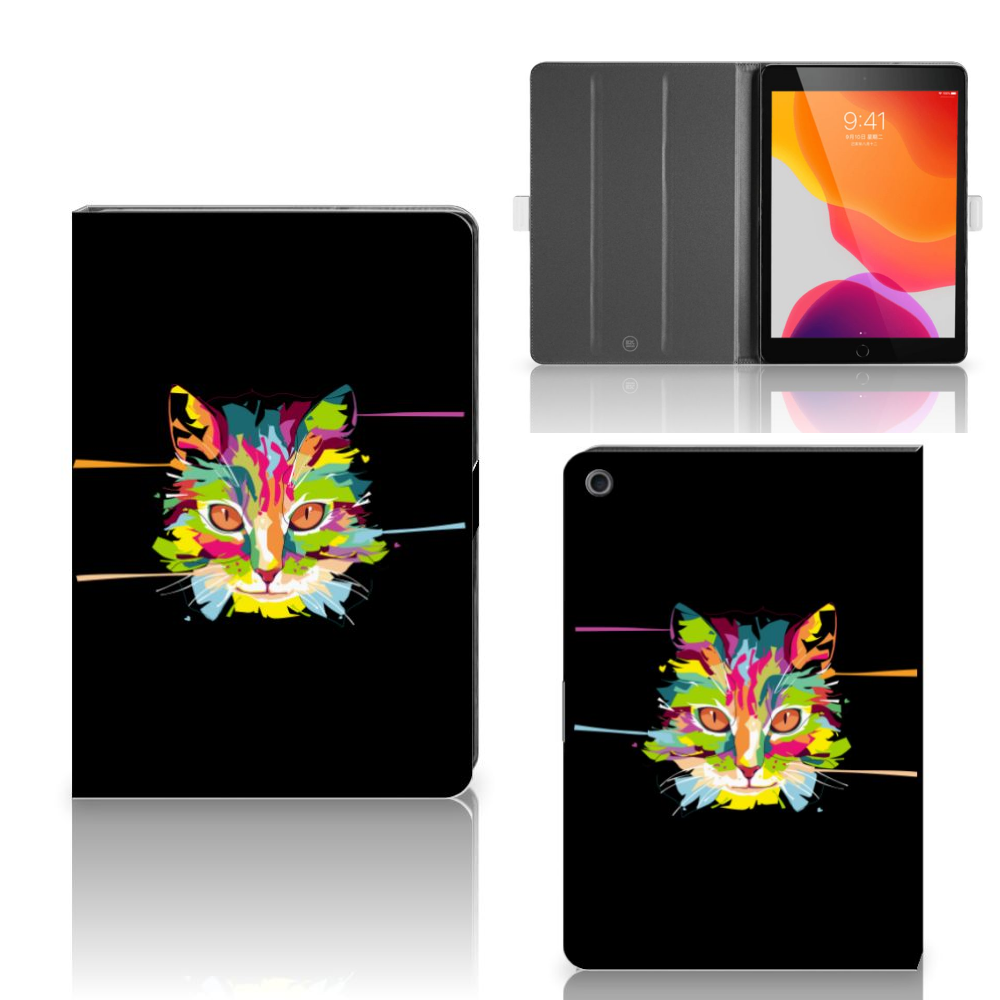 iPad 10.2 2019 | iPad 10.2 2020 | 10.2 2021 Hippe Tablet Hoes Cat Color