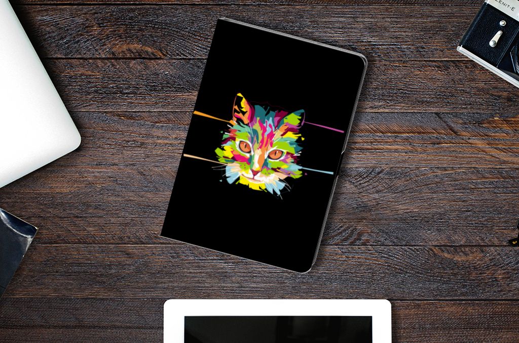iPad 10.2 2019 | iPad 10.2 2020 | 10.2 2021 Hippe Tablet Hoes Cat Color